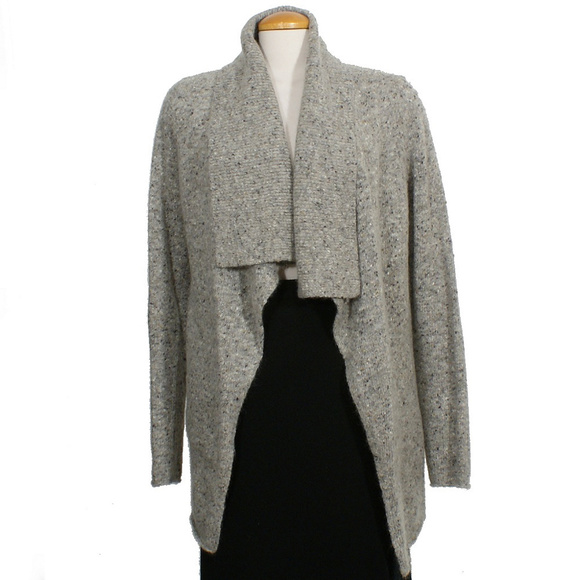 Eileen Fisher Sweaters - Gray Donegal Wool Mohair Tweed Cardigan Jacket XL